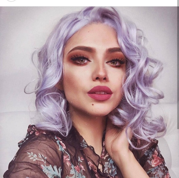 Purple gray Beauty Lace Front Wig